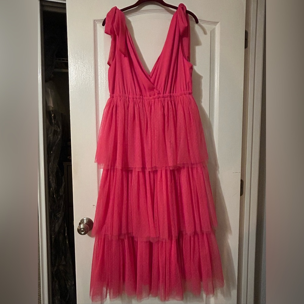 NWT Baltic Born Hot Pink Tiered Tulle Dress